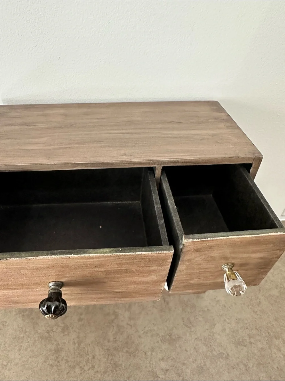 Wooden Tea & Coffee Pod Coco Organizer Apothecary Brown Faux Wood Grained Paint